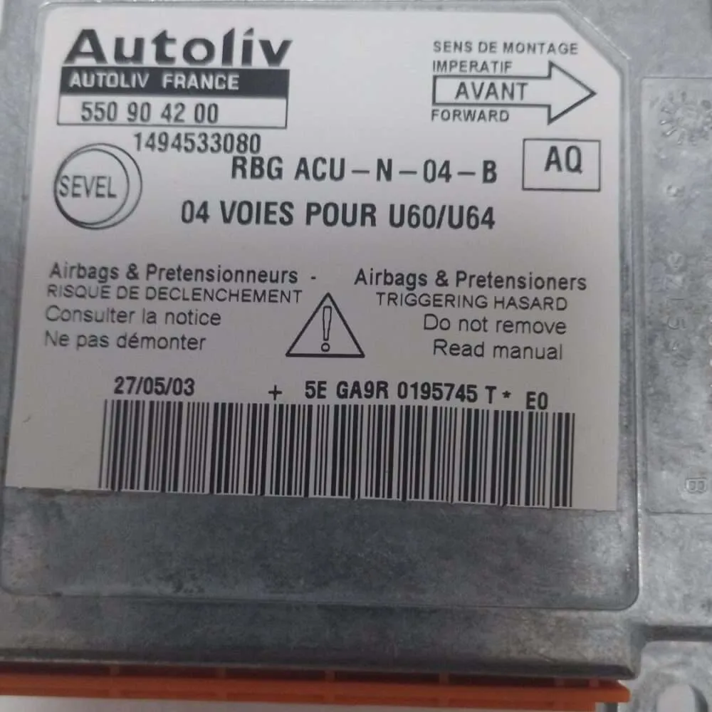 Sensor de airbag unidad de control de airbag Peugeot Expert Fiat 1995-2006 (AQ) 1494533080 550904200