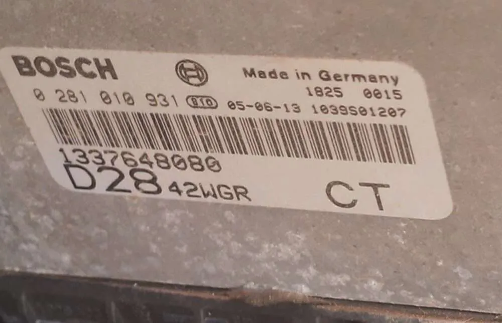 Centralita motor uce para PEUGEOT BOXER FURGON 0281010931
