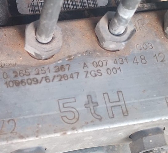 Unidad hidráulica del ABS Mercedes A0074314812 0265251367 ZGS001 Q03 0265951521