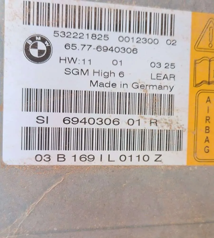 AIRBAG Módulo de Unidad de Control BMW 65776940306